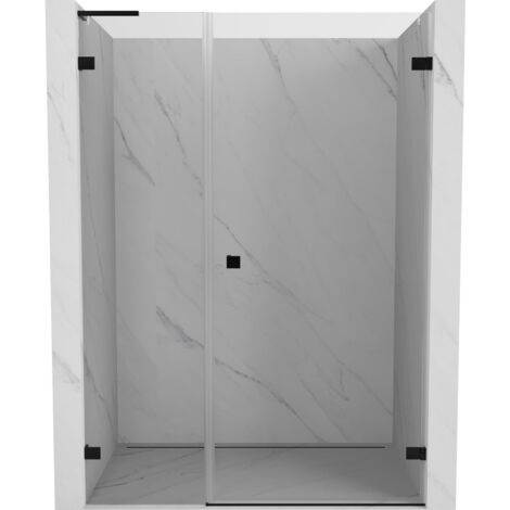 Mexen Lunar-B L porte de douche pivotante à droite 135 cm, transparent, noir - 832SL-135-050-70-00-P (1/5)