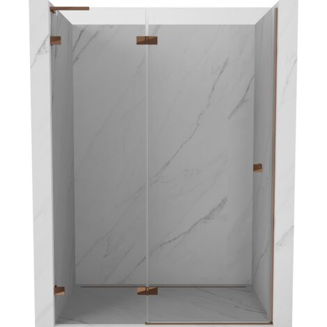 Mexen Lunar L porte de douche pivotante gauche 130 cm, transparent, or rose - 834L-130-000-60-00-L (1/5)