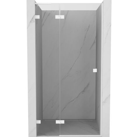 Mexen Lunar L porte de douche battante gauche 105 cm, transparent, blanc - 834L-105-000-20-00-L (1/5)