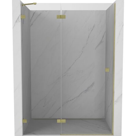 Mexen Lunar porte de douche pivotante gauche 140 cm, transparent, or brossé - 834-140-000-55-00-L (1/5)