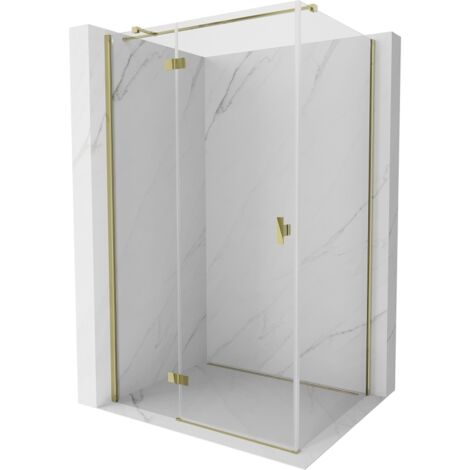 Mexen Mist H T cabine de douche pivotante gauche 90 x 110 cm, transparent, dorée - 8A5T-090-110-50-00-L (1/5)