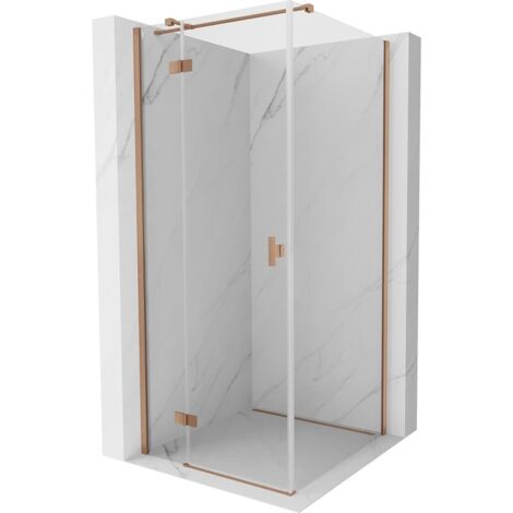 Mexen Mist H T cabine de douche à charnière gauche 90 x 90 cm, transparent, cuivre brossé - 8A5T-090-090-65-00-L (1/5)