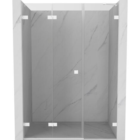 Mexen Lunar-F porte de douche pliante gauche 120 cm, transparent, blanc - 836S-120-050-20-00-L (1/5)