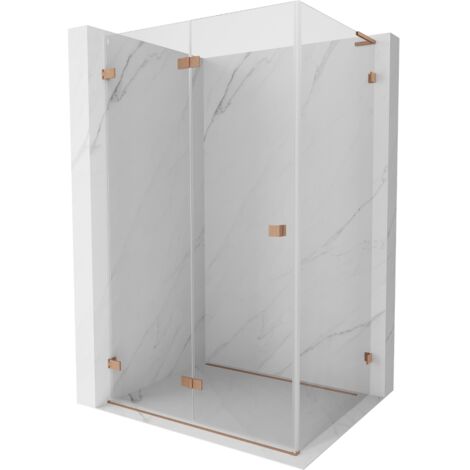 Mexen Lunar-F L cabine de douche pliante gauche 95 x 90 cm, transparent, cuivre brossé - 836L-095-090-65-00-L (1/5)