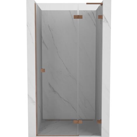 Mexen Lunar L porte de douche pivotante droite 120 cm, transparent, cuivre brossé - 834L-120-000-65-00-P (1/5)