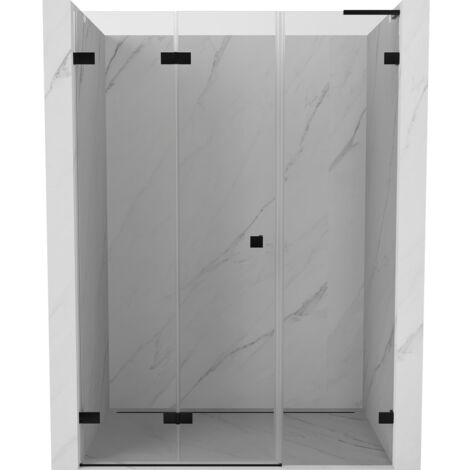 Mexen Lunar-F L portes de douche pliantes gauche 150 cm, transparent, noir - 836SL-150-050-70-00-L (1/5)