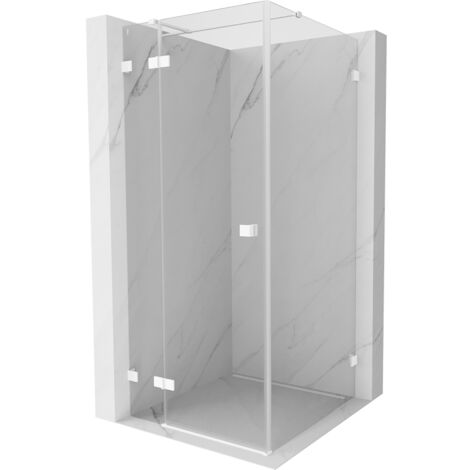Mexen Lunar T cabine de douche pivotante gauche 120 x 120 cm, transparent, blanc - 834T-120-120-20-00-L (1/5)
