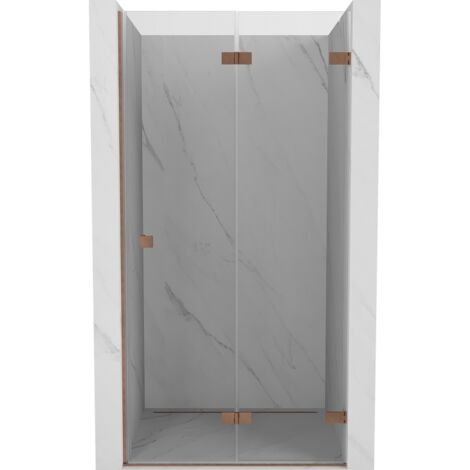 Mexen Lunar-F porte de douche pliable droite 80 cm, transparent, cuivre brossé - 836-080-000-65-00-P (1/5)