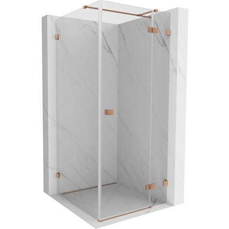 Mexen Lunar T cabine de douche à charnière droite 110 x 110 cm, transparent, cuivre brossé - 834T-110-110-65-00-P (1/5)