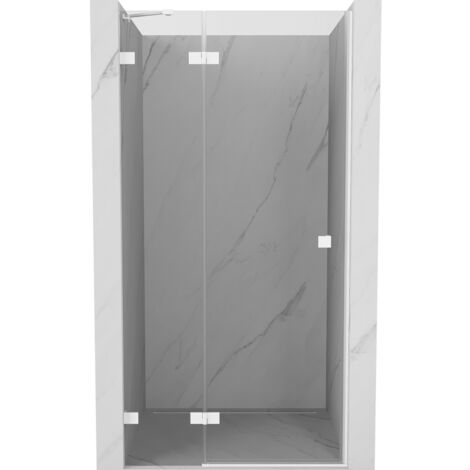 Mexen Lunar porte de douche battante gauche 120 cm, transparent, blanc - 834-120-000-20-00-L (1/5)