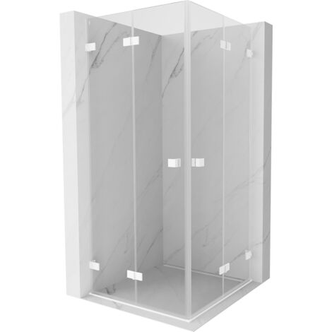 Mexen Lunar-F Duo cabine de douche pliante 90 x 90 cm, transparent, blanc - 836-090L-090P-20-00 (1/5)