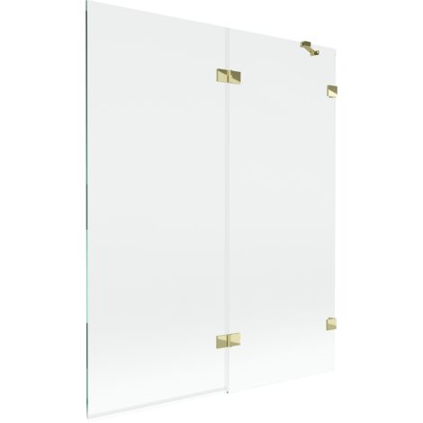 Mexen Lunar paravent de baignoire à 2 volets droit 140 x 150 cm, transparent, doré - 897-140-100-50-00-P (1/5)
