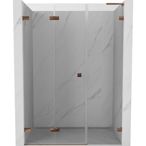 Mexen Lunar-F L porte de douche pliante gauche 150 cm, transparent, or rose - 836SL-150-050-60-00-L (1/5)