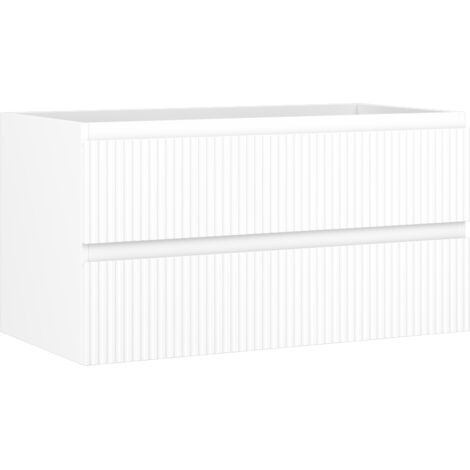 Mexen Rivel meuble de salle de bains sous-lavabo 90 cm, 2 tiroirs, rainuré, blanc mat - 91A20-09047-2-BFF01 (1/5)