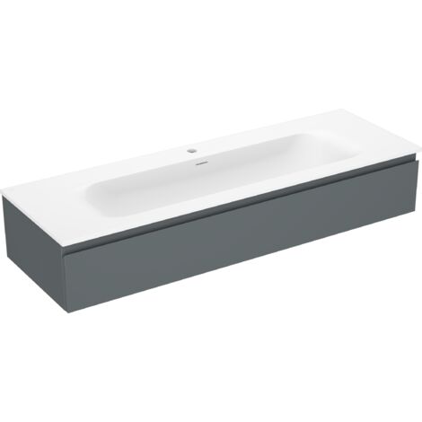 Mexen Orio meuble de salle de bains 140 cm avec lavabo Vela, 1 tiroir, graphite mat/blanc mat - 91A10-14023-1-BF66-W23M01 (1/5)