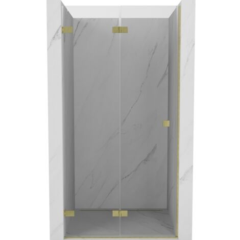 Mexen Lunar-F porte de douche pliable gauche 80 cm, transparent, doré brossé - 836-080-000-55-00-L (1/5)
