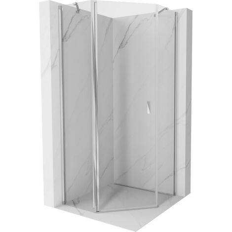 Mexen Mist cabine de douche pentagonale pivotante 100 x 100 cm, transparent, chrome - 8A8-100-100-01-00 (1/5)