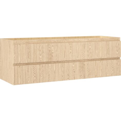 Mexen Rivel meuble de salle de bains sous lavabo 140 cm, 2 tiroirs, rainuré, chêne - 91A20-14047-2-BFF81