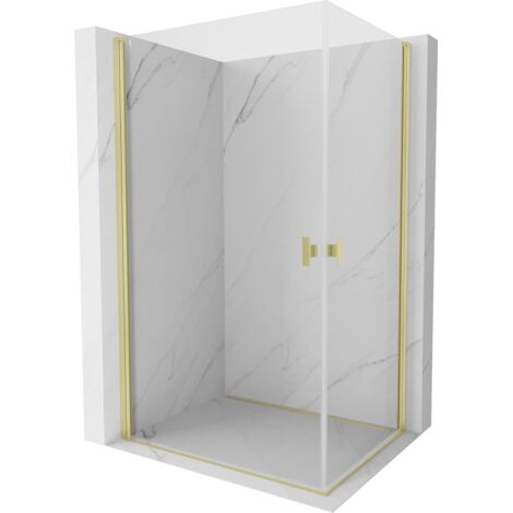 Mexen Mist-B Duo cabine de douche pivotante 95 x 80 cm, transparent, or brossé - 8A2-095-080-55-00 (1/5)