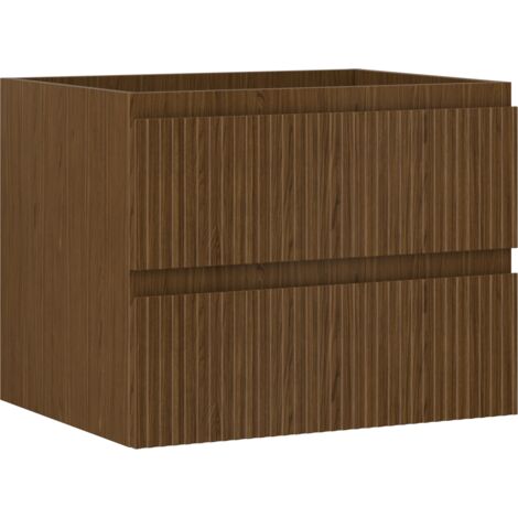 Mexen Rivel meuble de salle de bain sous lavabo 60 cm, 2 tiroirs, rainuré, noyer - 91A20-06047-2-BFF86