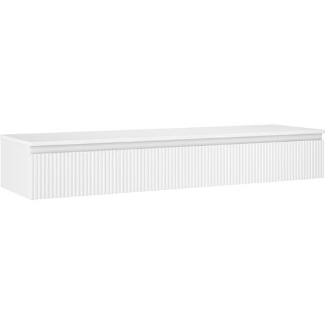 Mexen Rivel meuble de salle de bain sous lavabo 160 cm avec plateau, 1 tiroir, rainuré, blanc mat - 91A20-16023-1-BFC01 (1/5)