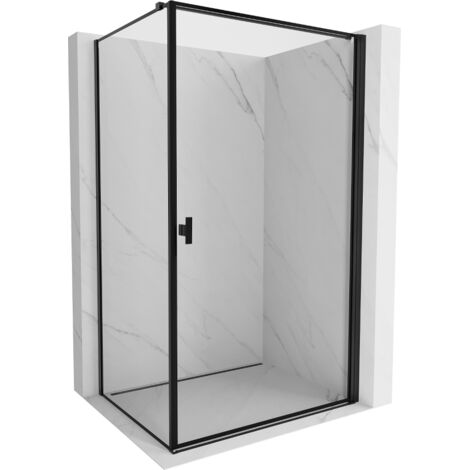 Mexen Mist-B cabine de douche pivotante droite 80 x 70 cm, cadre noir, noir - 8A2T-080-070-70-70-P (1/5)