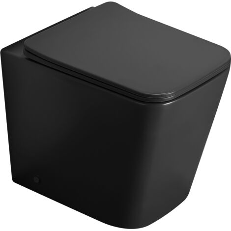 Mexen Cube cuvette WC sur pied Rimless avec abattant à descente lente slim, duroplast, noir mat - 32924085 (1/2)