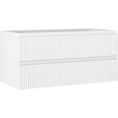 Mexen Rivel meuble de salle de bains sous lavabo 100 cm, 2 tiroirs, rainuré, blanc mat - 91A20-10047-2-BFF01 (1/5)