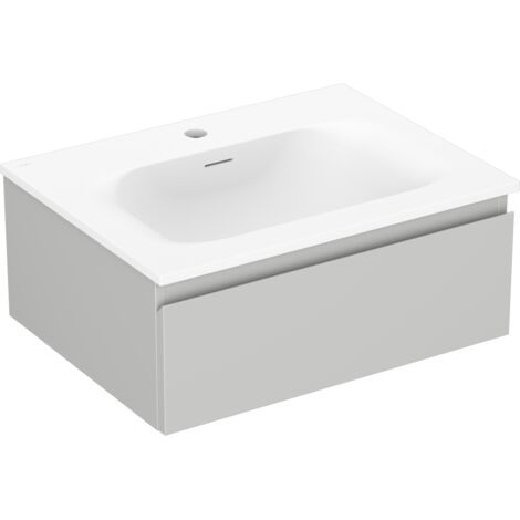 Mexen Orio armoire de salle de bains 60 cm avec lavabo Vela, 1 tiroir, gris mat/blanc mat - 91A10-06023-1-BF62-W23M01 (1/5)