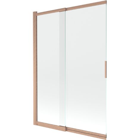 Mexen – Paroi de douche 2 volets coulissants 120 x 150 cm – Verre trempé transparent – Finition cuivre brossé – Installation universelle – 8911200026500 (1/2)