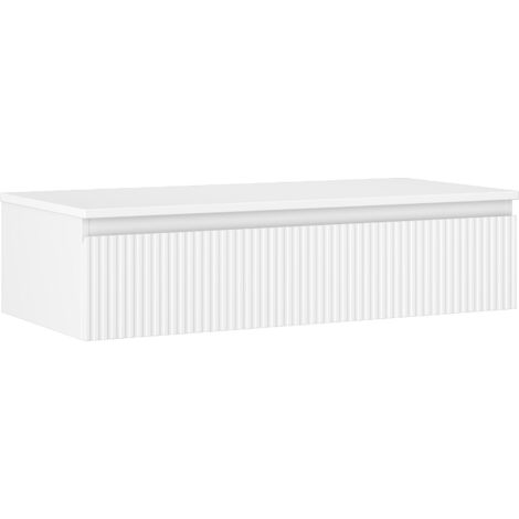 Mexen Rivel meuble de salle de bain sous vasque 100 cm avec plateau, 1 tiroir, rainuré, blanc mat - 91A20-10023-1-BFC01 (1/5)