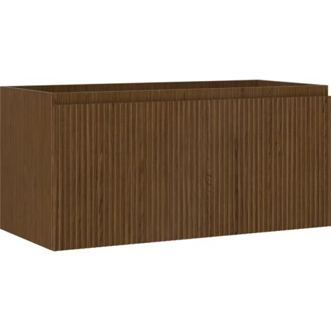 Mexen Rivel armoire salle de bain sous lavabo 100 cm, 1 tiroir, rainuré, noyer - 91A20-10047-1-BF86