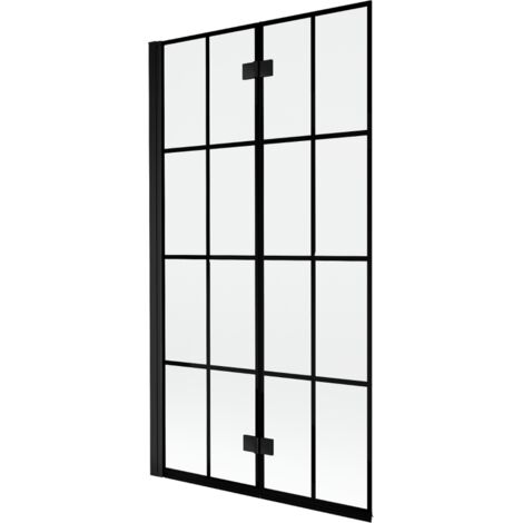 Paroi de baignoire Mexen Mist à 2 battants gauche 100 x 150 cm, grille noire, noir - 8A9-100-002-70-77-L (1/5)