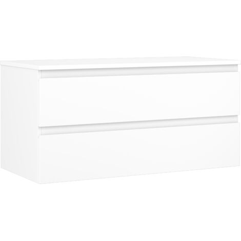 Mexen Orio meuble de salle de bain sous lavabo 100 cm avec plateau, 2 tiroirs, blanc mat - 91A10-10047-2-BFFC01 (1/5)