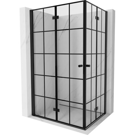 Cabine de douche pliante Mexen Mist-F Duo 90 x 95 cm, grille noire, noire - 8A6-090L-095P-70-77 (1/5)