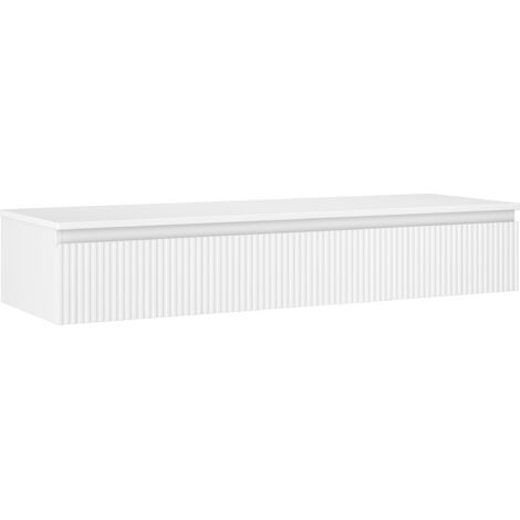 Mexen Rivel meuble de salle de bains sous lavabo 140 cm avec plateau, 1 tiroir, rainuré, blanc mat - 91A20-14023-1-BFC01 (1/5)