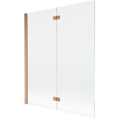 Mexen Mist paroi de douche à 2 battants gauche 140 x 150 cm, transparent, cuivre brossé - 8A9-140-002-65-00-L (1/5)