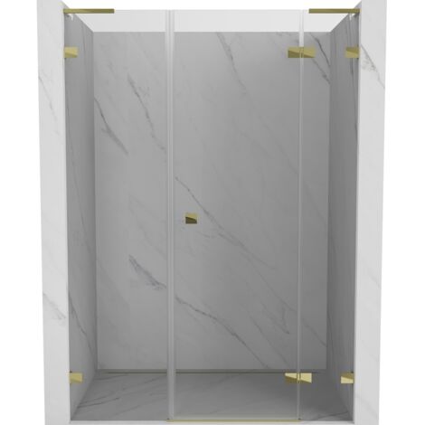 Mexen Lunar L porte de douche pivotante droite 145 cm, transparent, doré - 834SL-145-050-50-00-P (1/5)