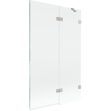 Paroi de douche Mexen Lunar 2 volets droite 110 x 150 cm, transparent, nickel brossé - 897-110-100-97-00-P (1/5)