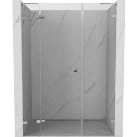 Mexen Lunar L porte de douche pivotante gauche 135 cm, transparent, chrome - 834SL-135-050-01-00-L (1/5)