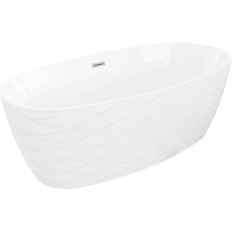 Baignoire autoportante Mexen Olea modèle 170 x 80 cm, blanche, trop-plein chromé - 52821708000-01 (1/5)