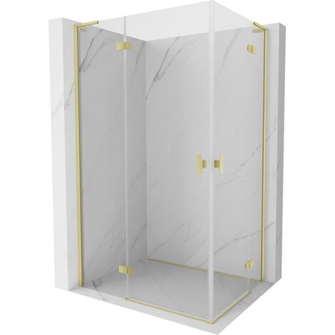 Mexen Mist-H L Duo cabine de douche battante 120 x 115 cm, transparent, or brossé - 8A5L-120L-115P-55-00 (1/5)