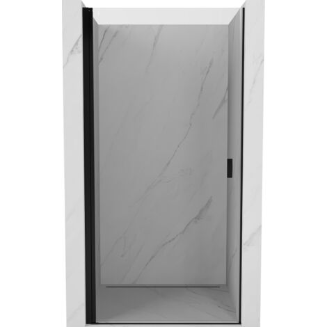 Mexen Mist-B porte de douche à battant 70 cm, transparent, noir - 8A2-070-000-70-00 (1/5)