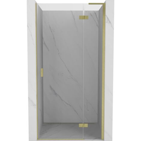 Mexen Mist-H L porte de douche battante droite 85 cm, transparent, or brossé - 8A5L-085-000-55-00-P (1/5)