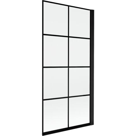 Mexen Mist pare-douche à 1 volet droit 90 x 150 cm, grille noire, noir - 8A9-090-001-70-77-P (1/4)