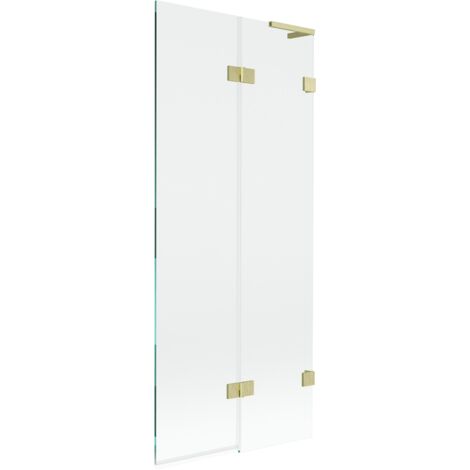Paroi de baignoire Mexen Lunar L 2 volets droite 80 x 150 cm, transparent, or brossé - 897L-080-100-55-00-P