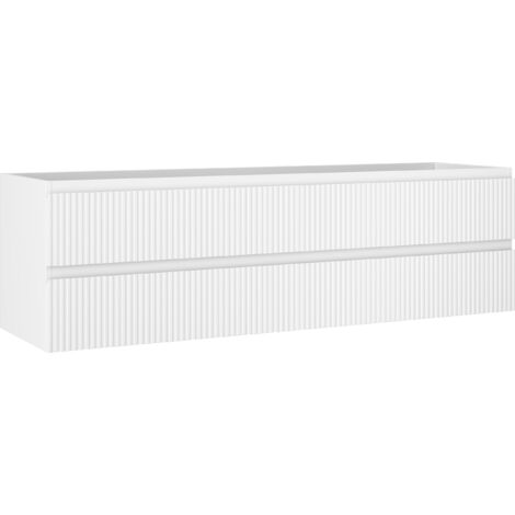 Mexen Rivel meuble de salle de bain sous-vasque 160 cm, 2 tiroirs, cannelé, blanc mat - 91A20-16047-2-BFF01 (1/5)