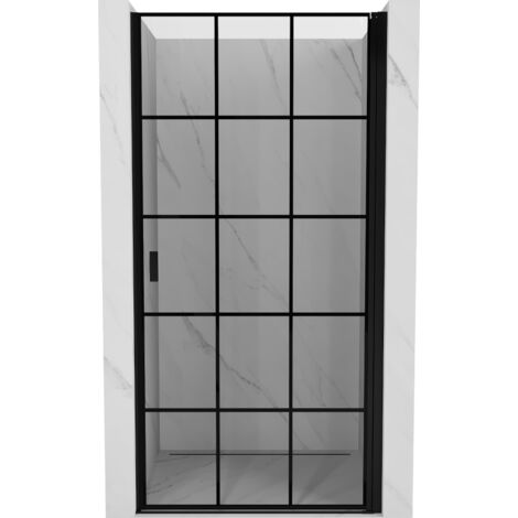 Mexen Mist-B porte de douche battante droite 100 cm, grille noire, noire - 8A2-100-000-70-77-P (1/5)
