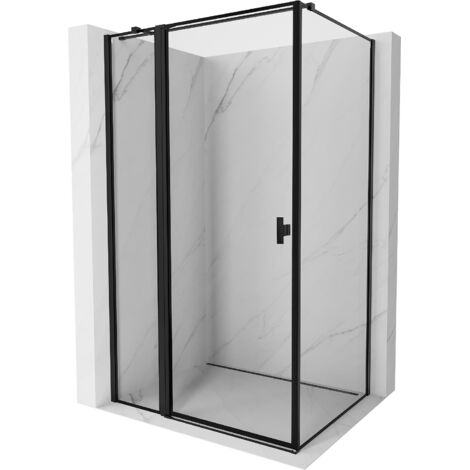 Mexen Mist T cabine de douche pivotante gauche 75 x 100 cm, cadre noir, noir - 8A4T-075-100-70-70-L (1/3)