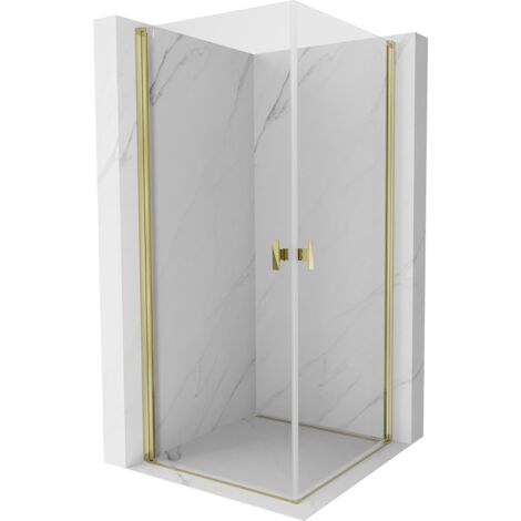 Mexen Mist-B Duo cabine de douche pivotante 100 x 100 cm, transparent, or - 8A2-100-100-50-00 (1/5)